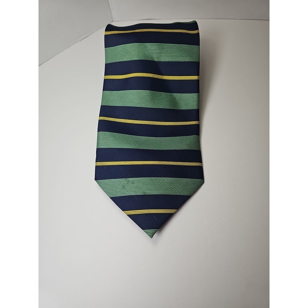 B. For. B. Makers Blue with Yellow Green  Striped 100% Polyester Tie‎